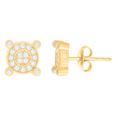 10kt Yellow Gold Womens Cubic-Zirconia Fashion Stud Earrings
